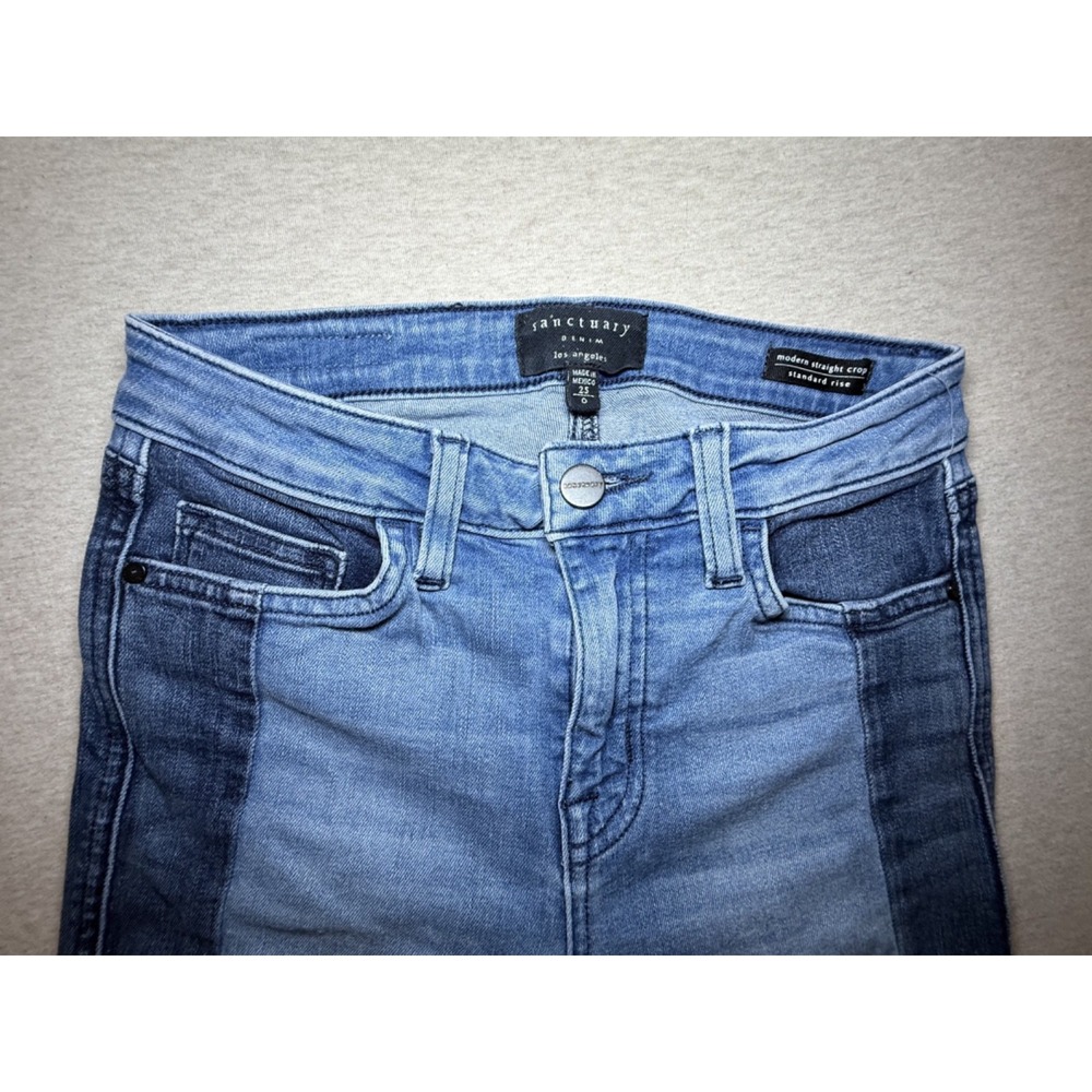 Sanctuary Denim. modern straight two tone light/medium blue‎ jean wash size 23
